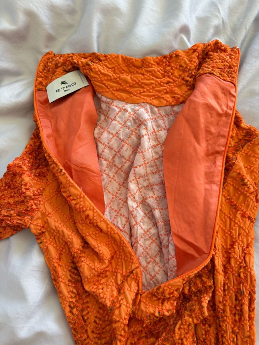 ETRO Milano Orange “Abito Kara” Textured Knit Mini Dress – IT 40 (US 4 / S) - Picture 5 of 9
